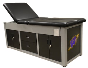 2 drawers Aluma Elite Treatment Cabinet-(Lift-Back-Split-leg3)-NHC