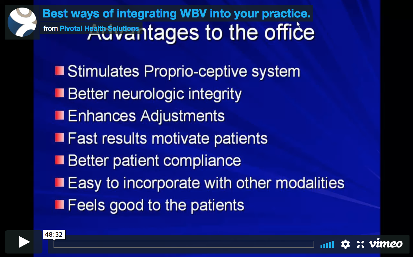 Integrating WBV Into Your Practice