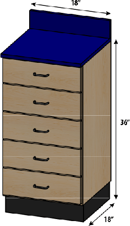 SEMCB-001-5D Base Cabinet