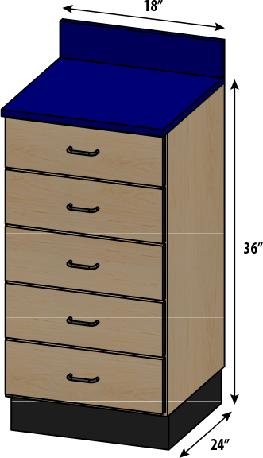 SEMCB-002-5D Base Cabinet